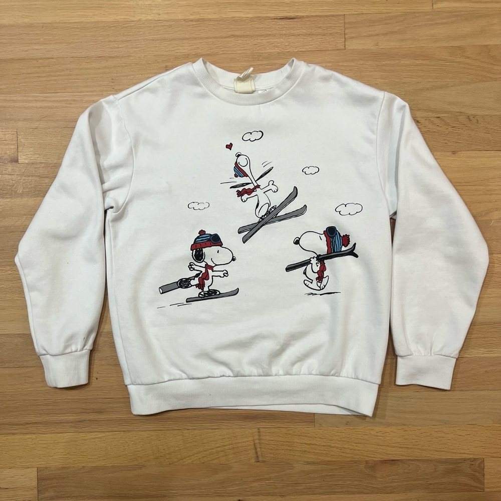 Snoopy Ski Crewneck Sweatshirt H&M Collection XS